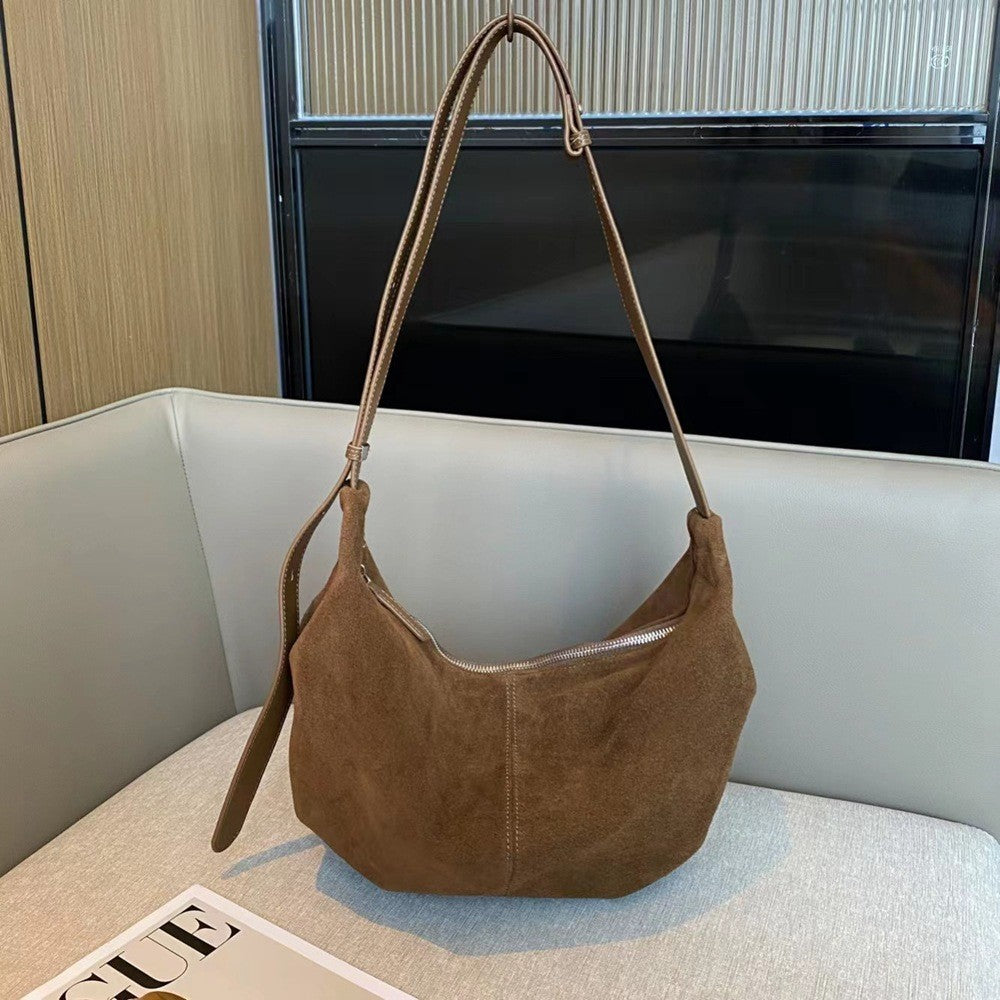 Sarah Express Dumpling Shape Genuine Leather Crossbody Bag