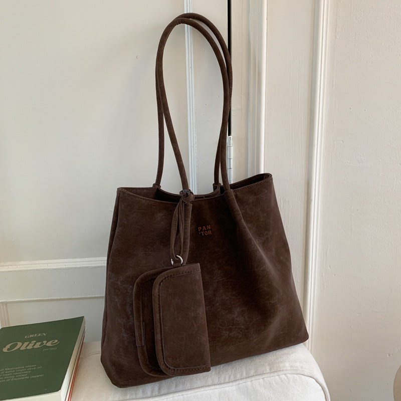 Sarah Express Retro Versatile PU Leather Shoulder Bag