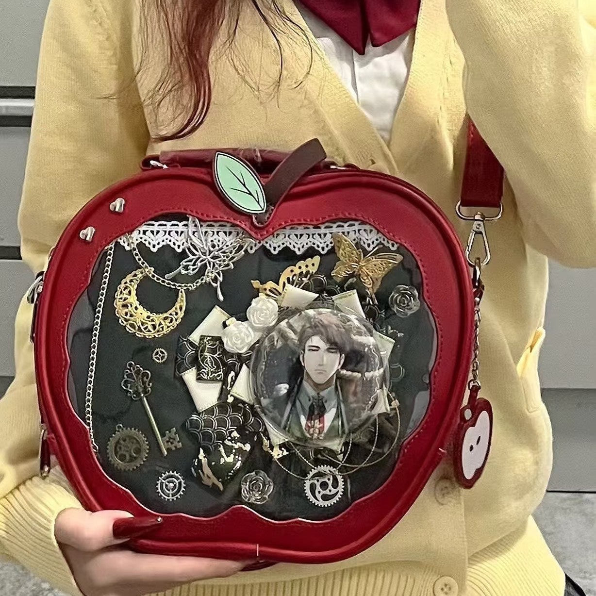 Sarah Express Apple Shaped Mini Backpack Crossbody Bag