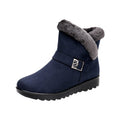 Sarah Express Plush Lined Winter Ankle Snow Boots Blue