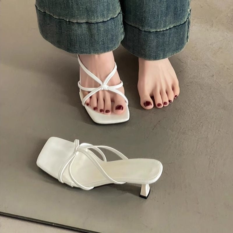 Sarah Express Studded Square-Toe Stiletto Sandals