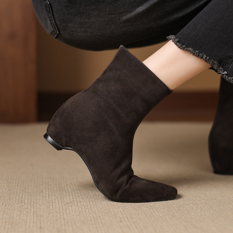 Sarah Express Square Toe Fleece Lined Ankle Boots