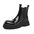 Sarah Express Men's Glossy Retro Ankle Boots Black