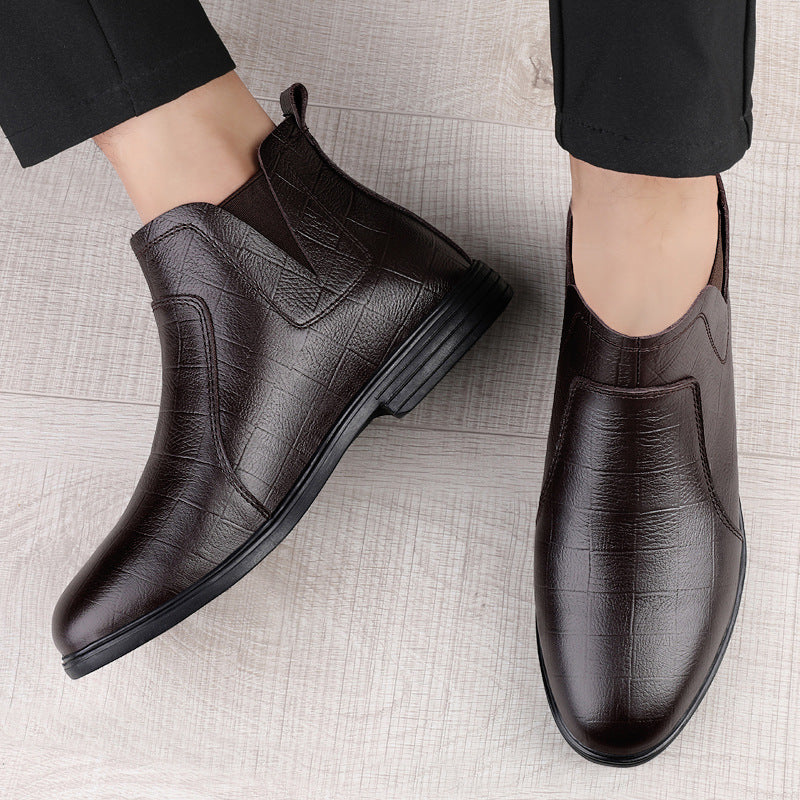 Sarah Express Men's Casual Leather Slip-On Boots