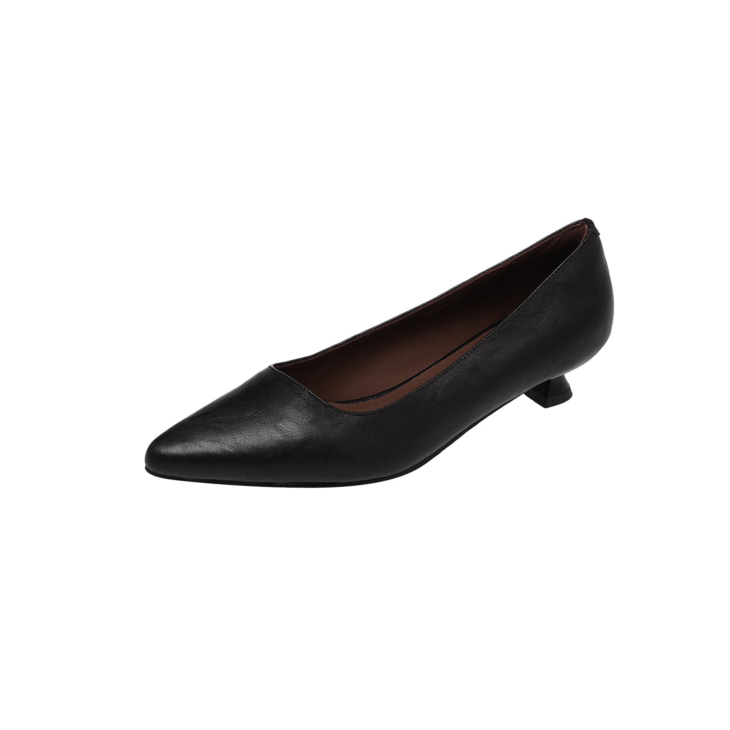 Sarah Express Pointed-Toe Cowhide Kitten Heel Pumps