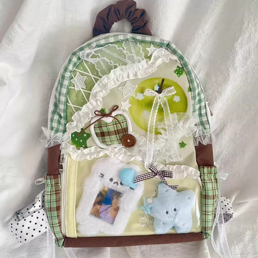 Sarah Express Plaid Canvas Patchwork School Backpack