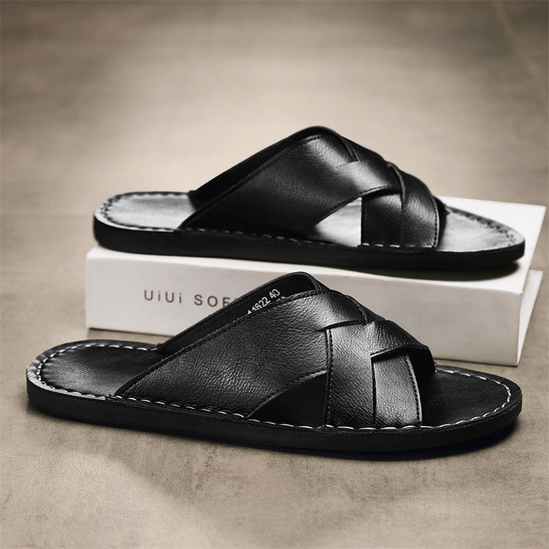 Sarah Express Woven Strap Men's Casual Summer Slippers