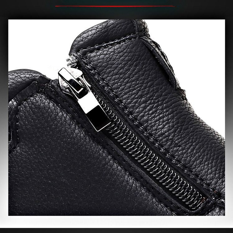 Sarah Express Men's Plush Lined Casual Zipper Flats