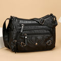 Sarah Express Multi-Layer Soft PU Leather Crossbody Bag Black