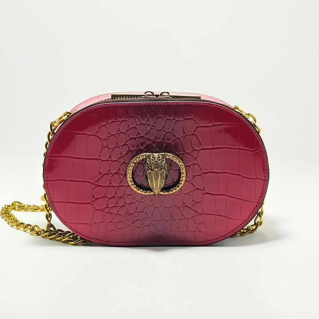 Sarah Express Patent Leather Horizontal Square Crossbody Bag