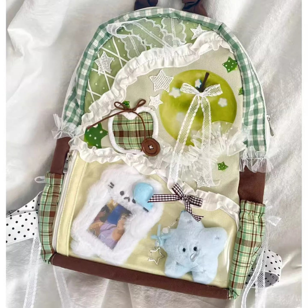 Sarah Express Plaid Canvas Patchwork School Backpack