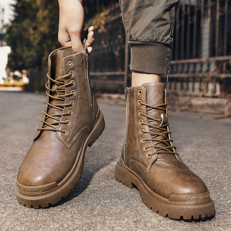 Sarah Express Men's Retro High-Top Platform Boots