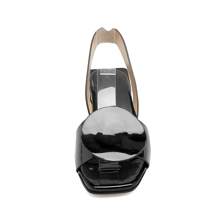 Sarah Express Decorative Platform Sandals with Chunky Heel