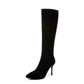 Sarah Express Over-the-Knee Suede Stiletto Boots Black