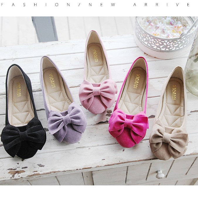 Sarah Express Pointed Toe Bow Detail Comfort Flats