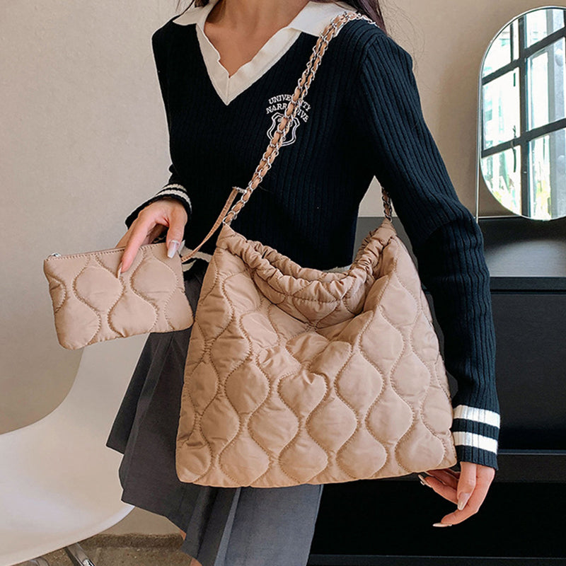 Sarah Express Quilted Shoulder Bag With Matching Pouch