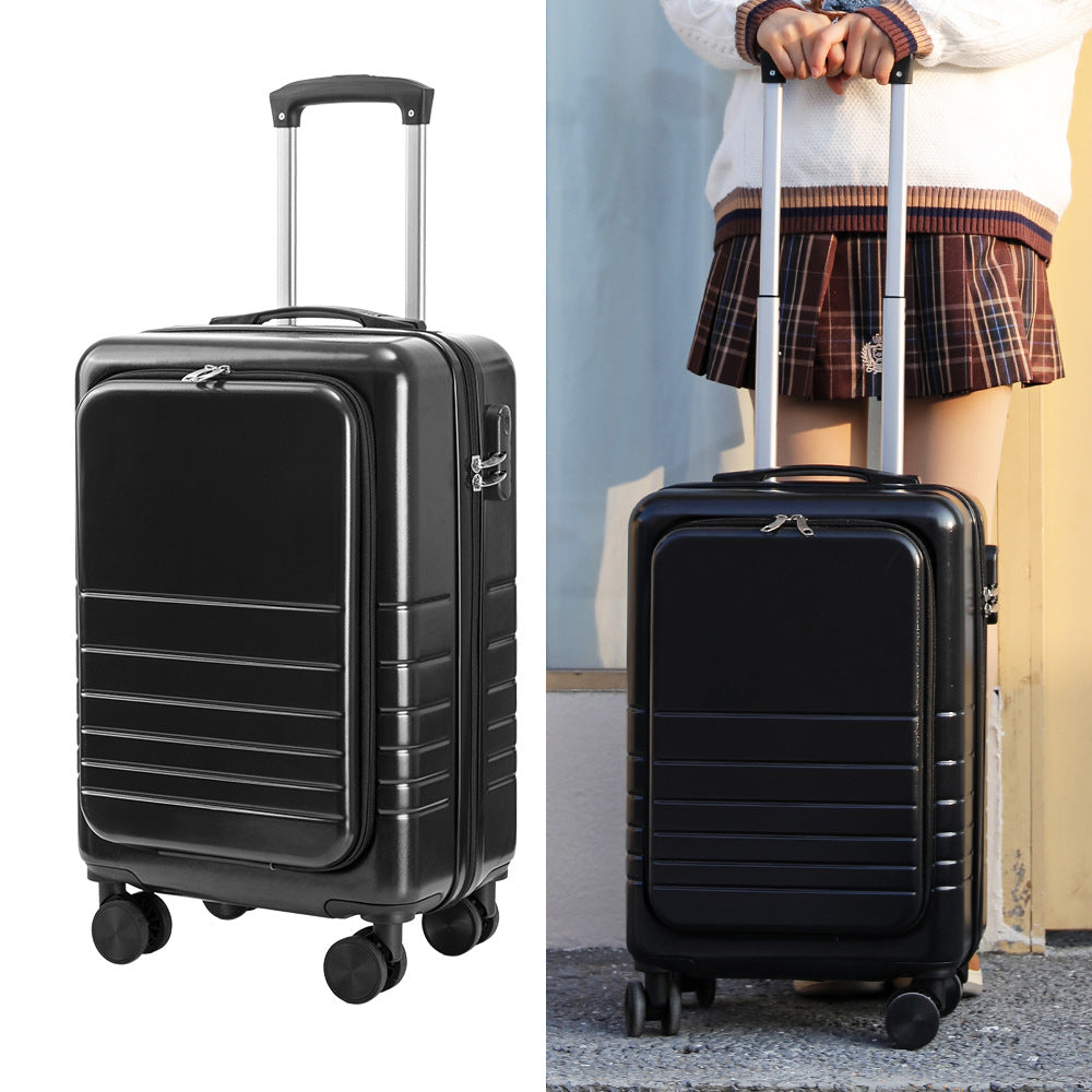 Sarah Express Large Capacity Front Open Travel Suitcase Black