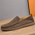 Sarah Express Unisex 's Breathable Leather Slip-On Loafers Brown