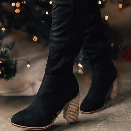 Sarah Express Chunky Heel Thigh-High Boots for Women