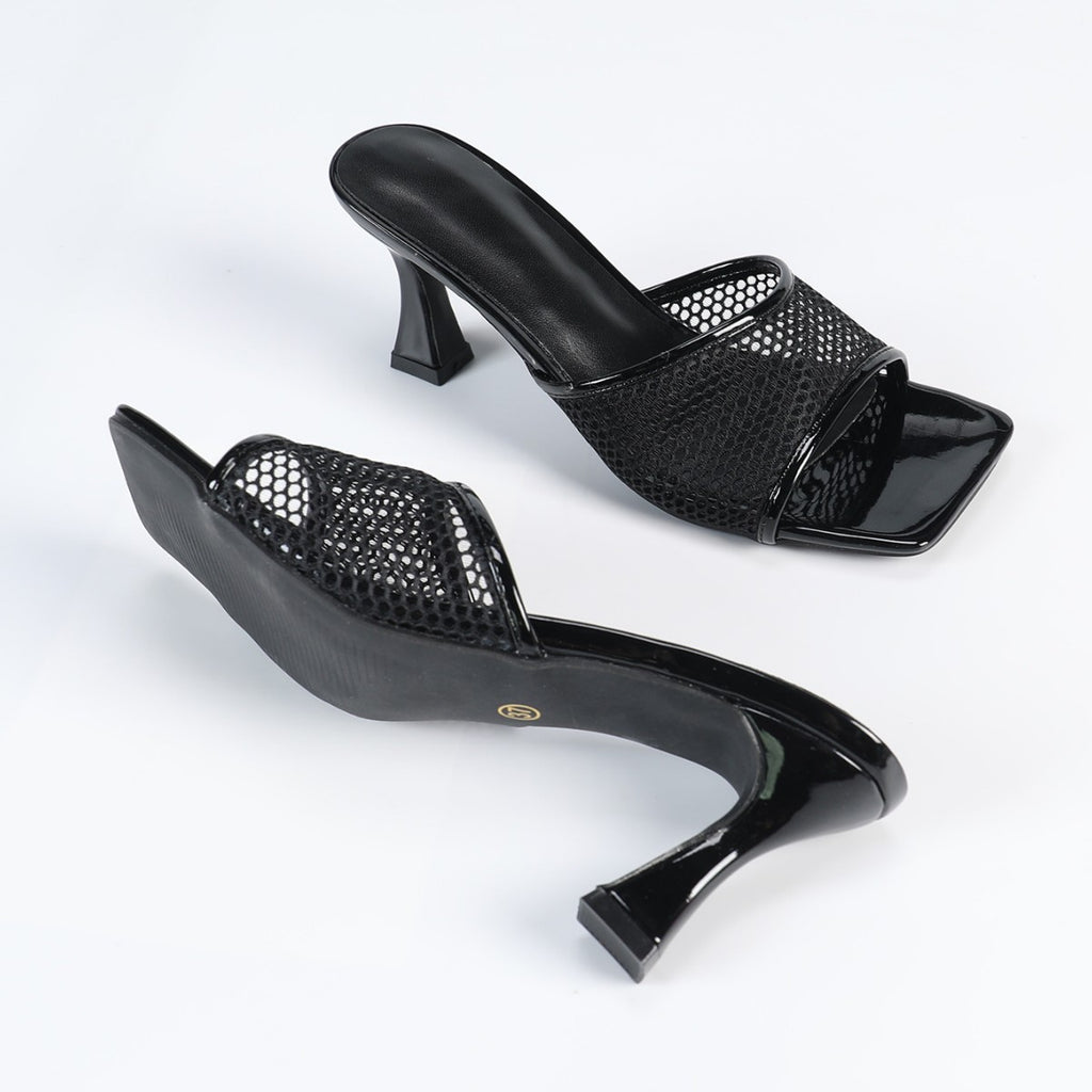 Sarah Express Mesh Open Toe Square Toe Sandals