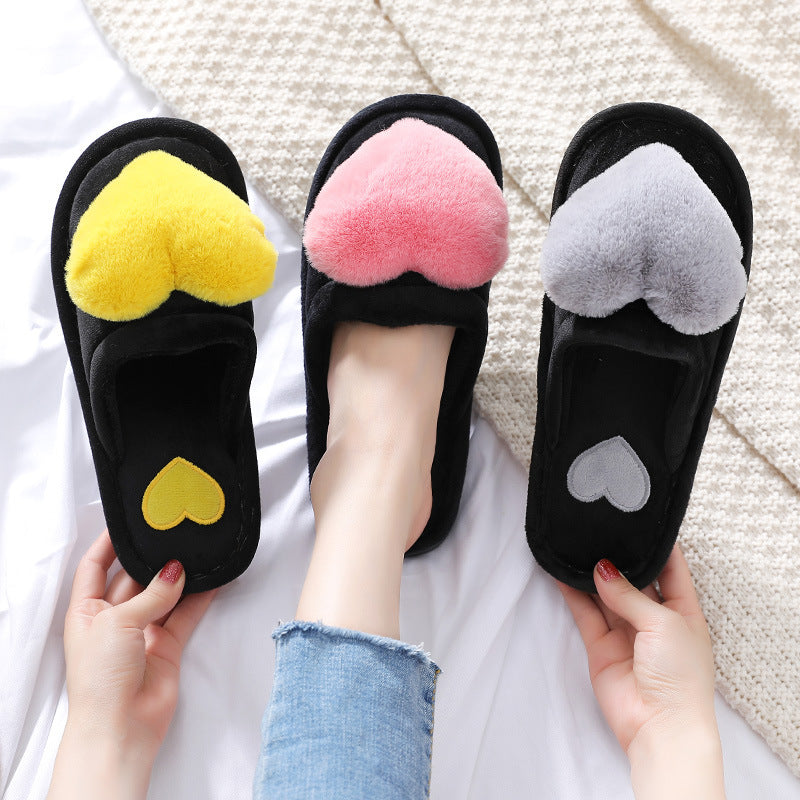 Sarah Express Plush Heart Design Women's Home Slippers