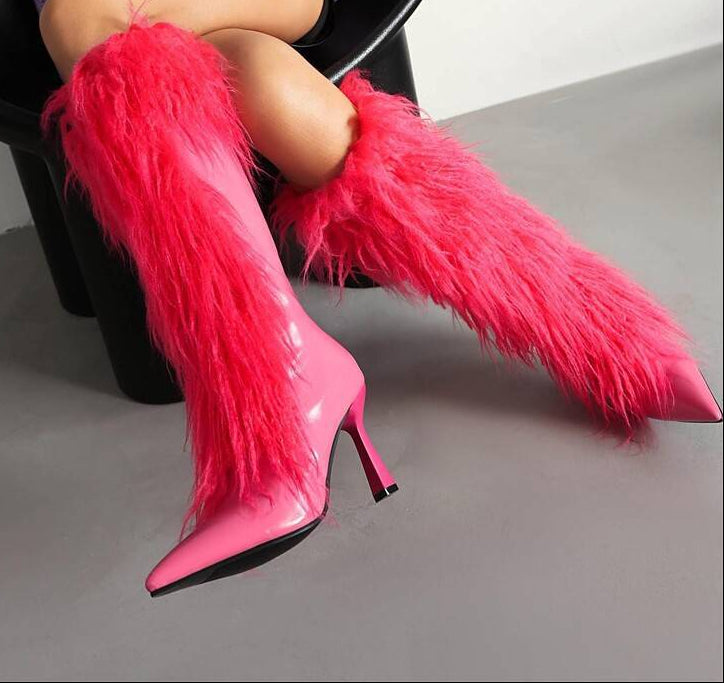 Sarah Express Tassel Stiletto Boots with Pointed Toe