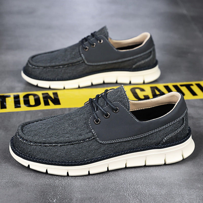 Sarah Express Men's Breathable Canvas Lace-Up Sneakers