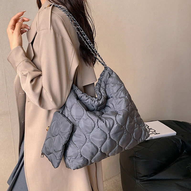 Sarah Express Quilted Shoulder Bag With Matching Pouch