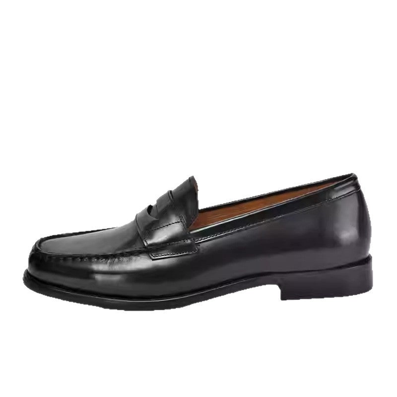 Sarah Express Men's British-Style Square Toe Leather Loafers