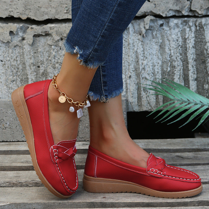 Sarah Express Woven PU Slip-On Casual Flats