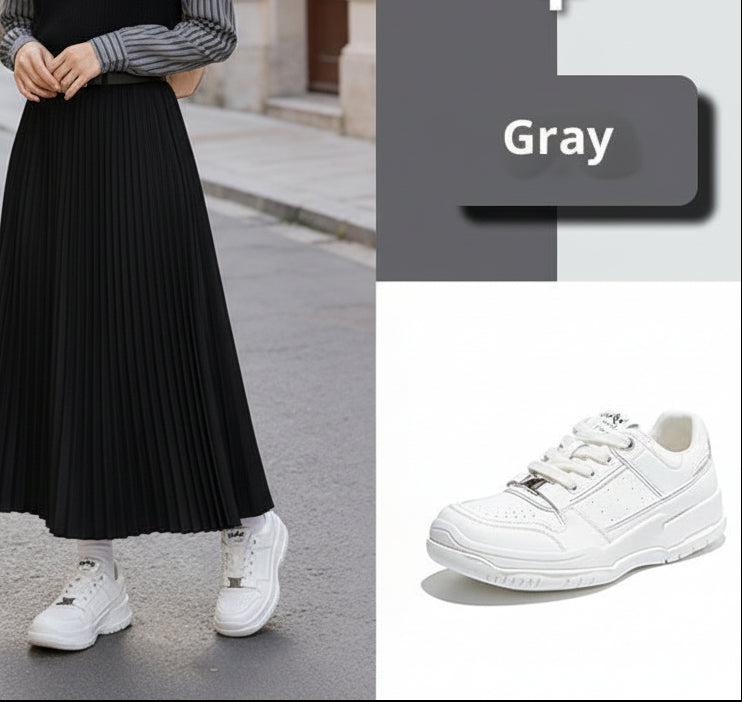 Sarah Express Chunky Sole Lace-Up Flat Sneakers