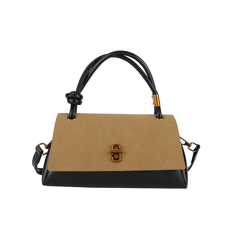 Sarah Express Vintage Patchwork PU Leather Crossbody Bag Khaki Free Size