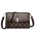 Sarah Express Printed PU Leather Crossbody Shoulder Bag KJ Brown