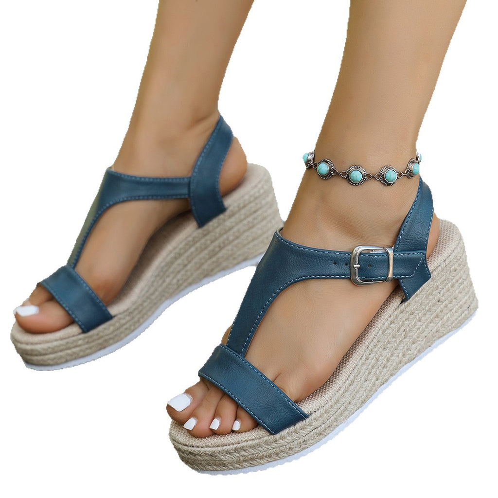 Sarah Express Woven Jute Rope Wedge Sandals