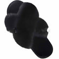 Sarah Express Fluffy Faux Fur Cross Strap Slides Black