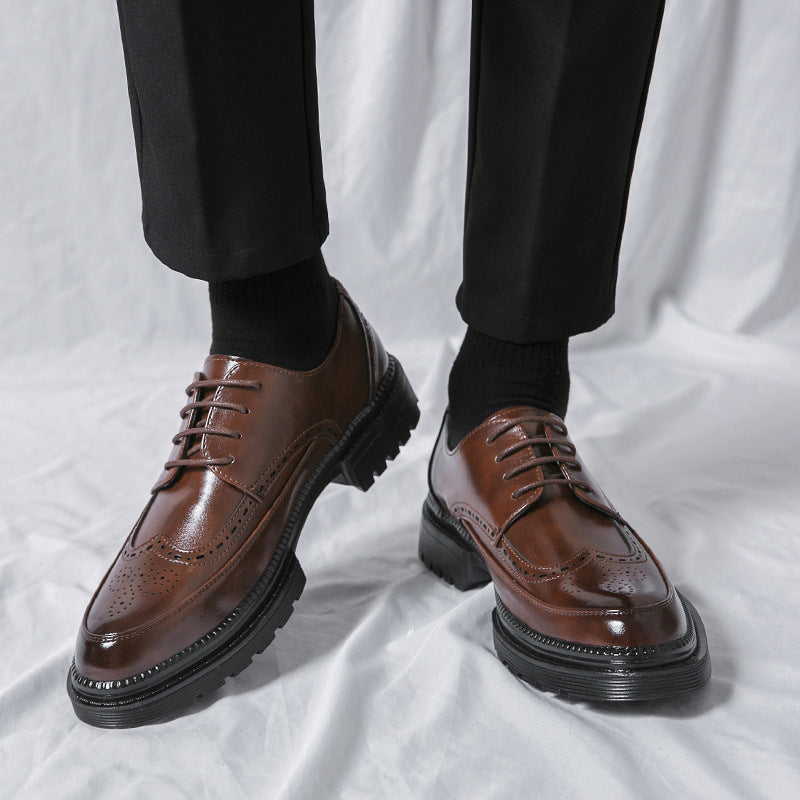 Sarah Express Men's Brogue Casual Leather Dress Shoes