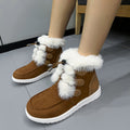 Sarah Express Fleece Lined Suede Winter Snow Boots Brown