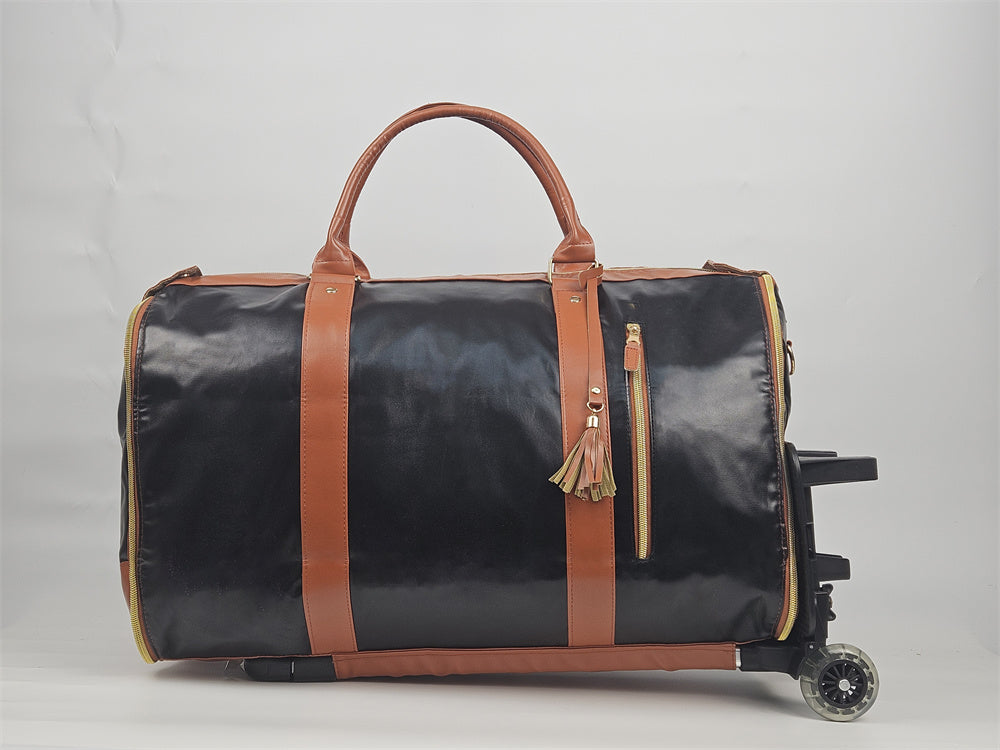 Sarah Express Convertible Rolling Travel Garment Duffel Bag Black
