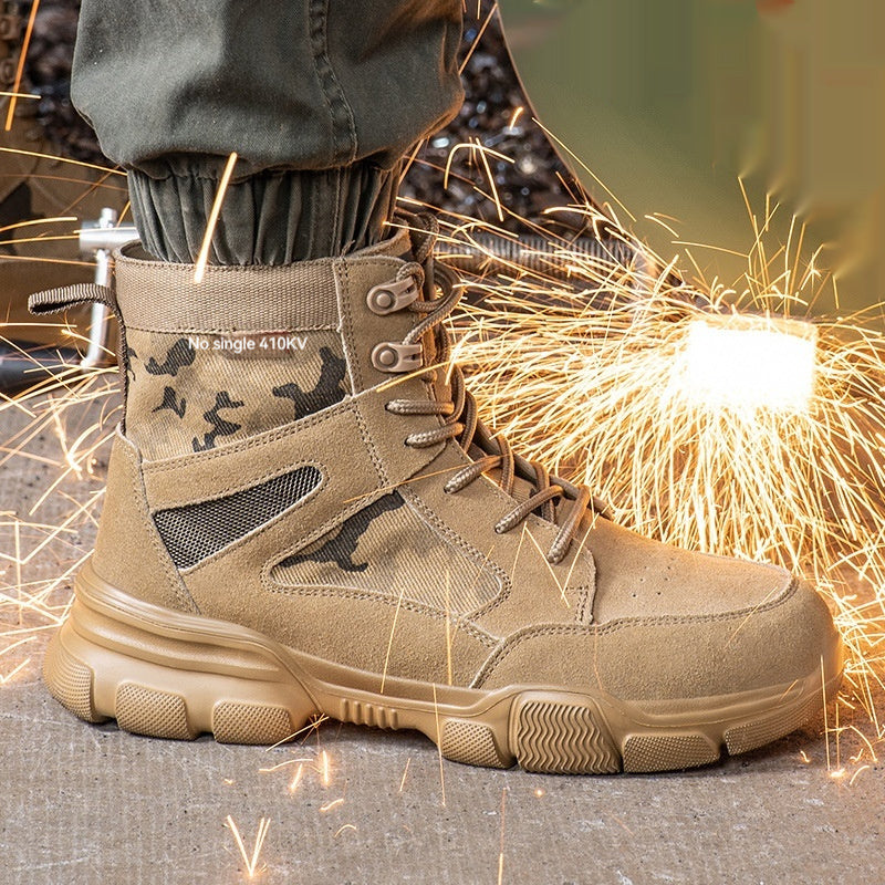 Sarah Express Insulated Suede Mid-Tube Work Boots