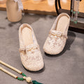 Sarah Express Embroidered Mesh Pearl Mule Slippers Khaki