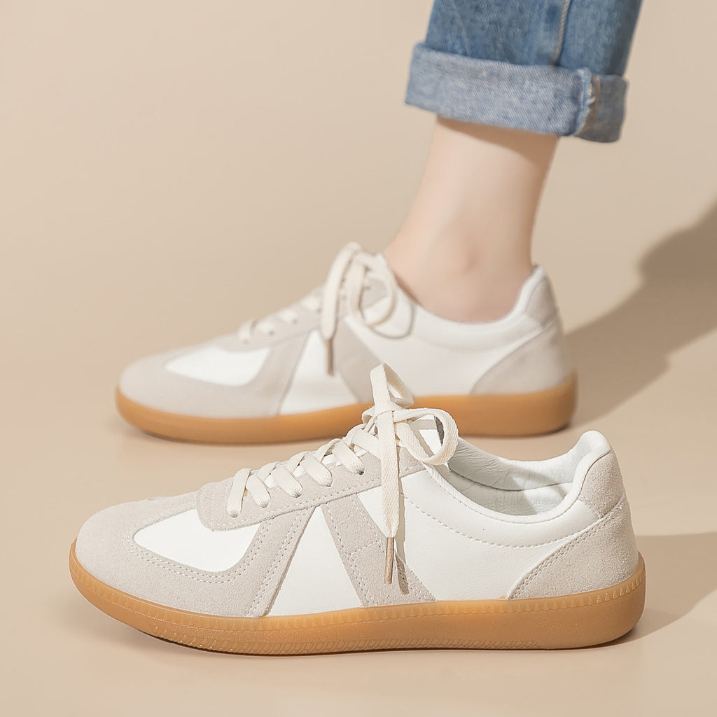 Sarah Express Unisex Casual Lace-Up Flat Sneakers