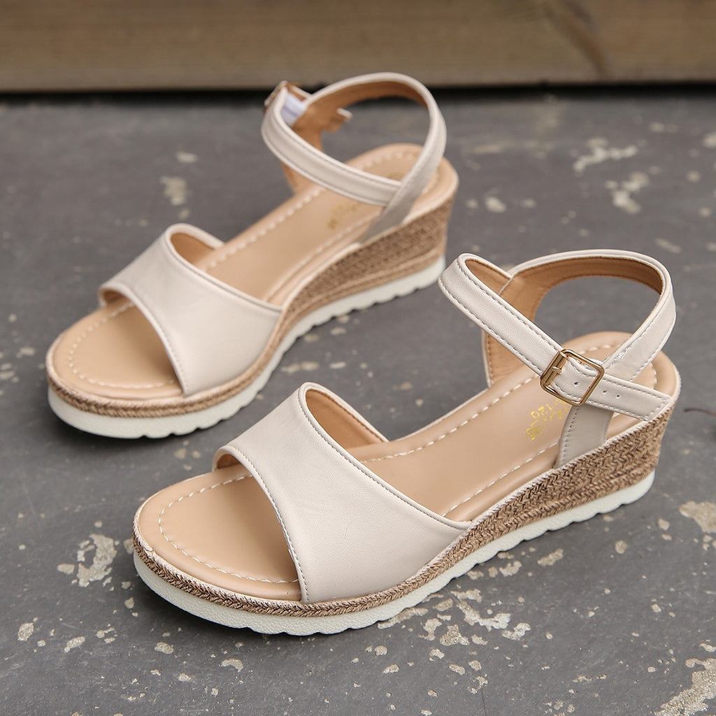 Sarah Express Ankle Buckle Wedge Platform Sandals