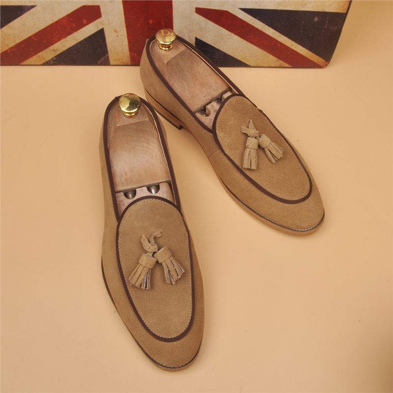 Sarah Express Classic British Pointed Toe Slip-On Loafers