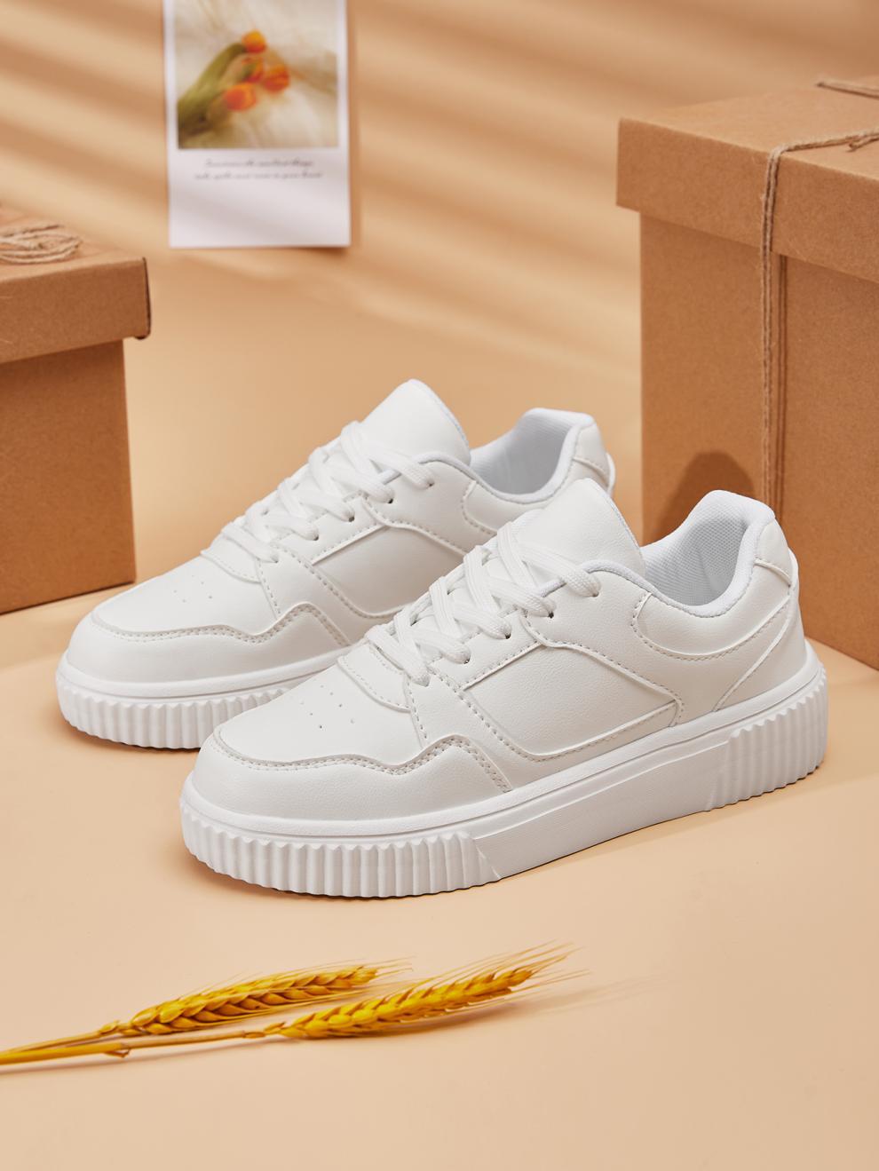 Sarah Express Solid Color Casual Low Top Sneakers