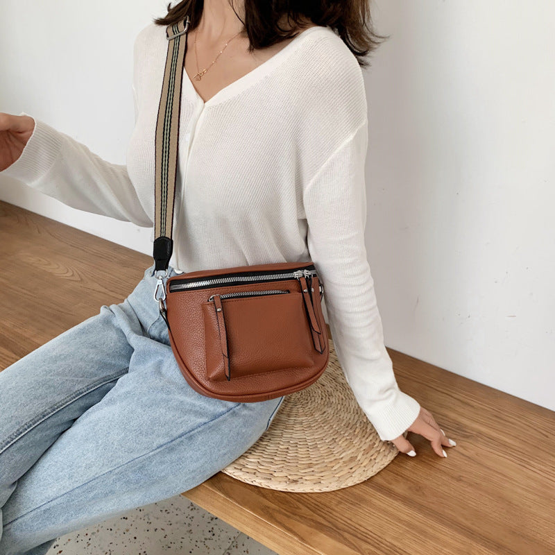 Sarah Express Soft PU Leather Saddle Crossbody Bag