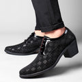Sarah Express Checkered Pattern Lace Up Dress Heels Black