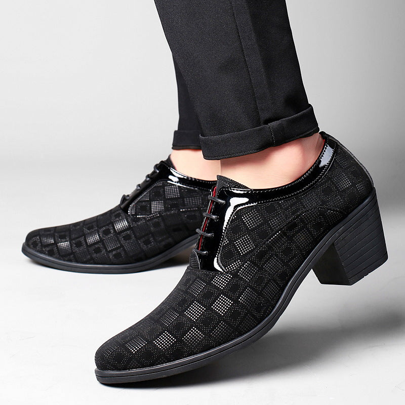 Sarah Express Checkered Pattern Lace Up Dress Heels Black