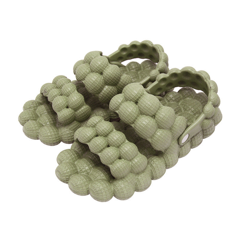 Sarah Express Bubble Textured Thick Sole Sandals Green
