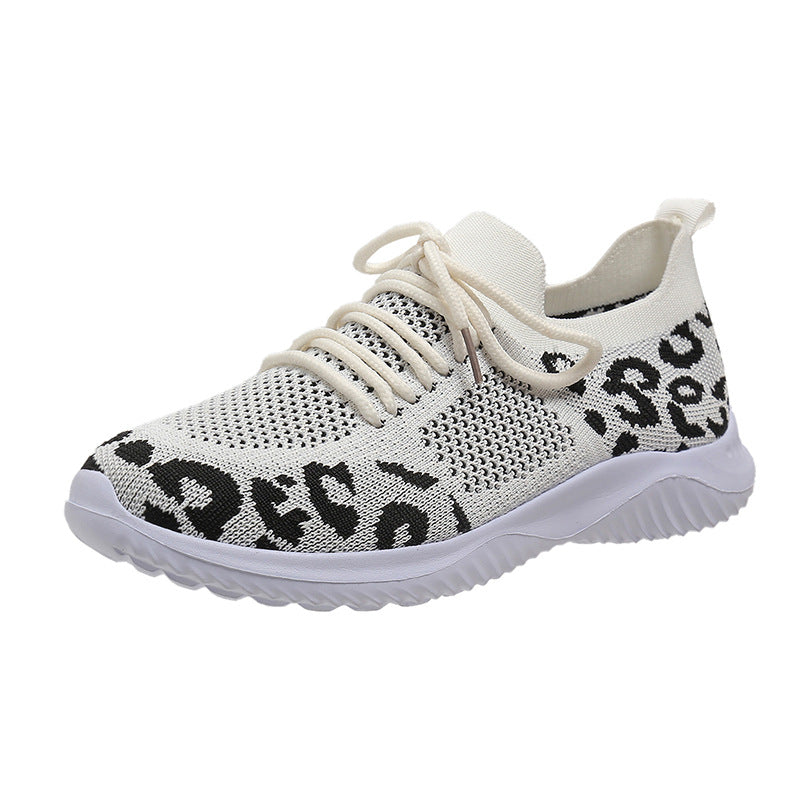 Sarah Express Women's Lightweight Leopard Print Casual Sneakers
